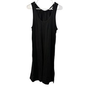Standard James Perse Black Supima Cotton Sleeveless Gathered Tank Dress Size 3
